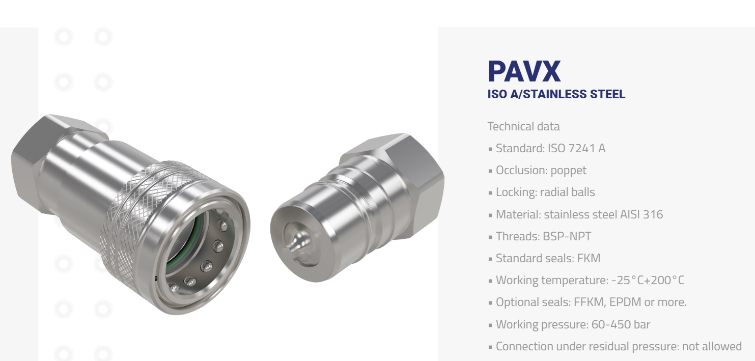DNP PAVX ISO A stainless steel quick coupling