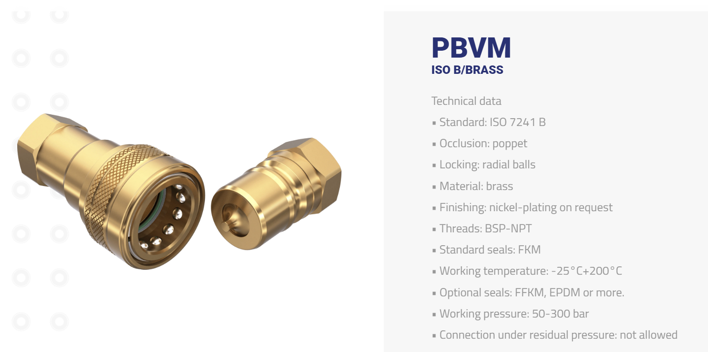 DNP PBVM ISO B brass quick coupling